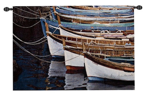 Row of Boats Fine Art Tapestry