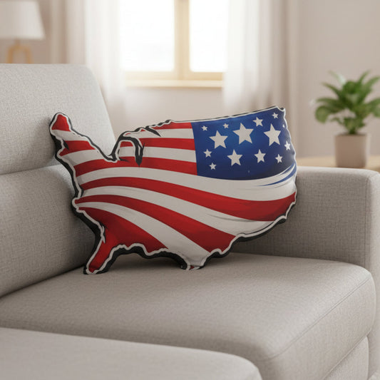 USA Flag Silhouette Pillow — The Outline Says It All