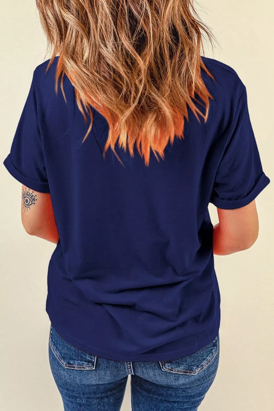 Patriotic Denim Heart Graphic T-Shirt