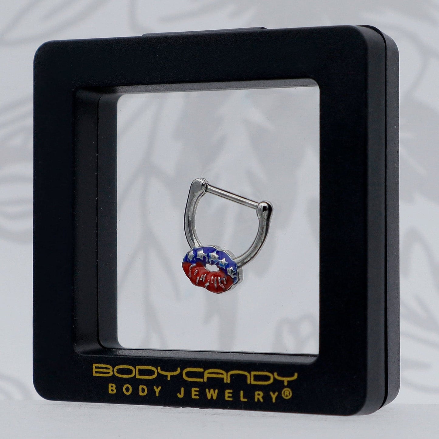 16G 5/16 Patriotic Kissy Lips Cartilage Clicker