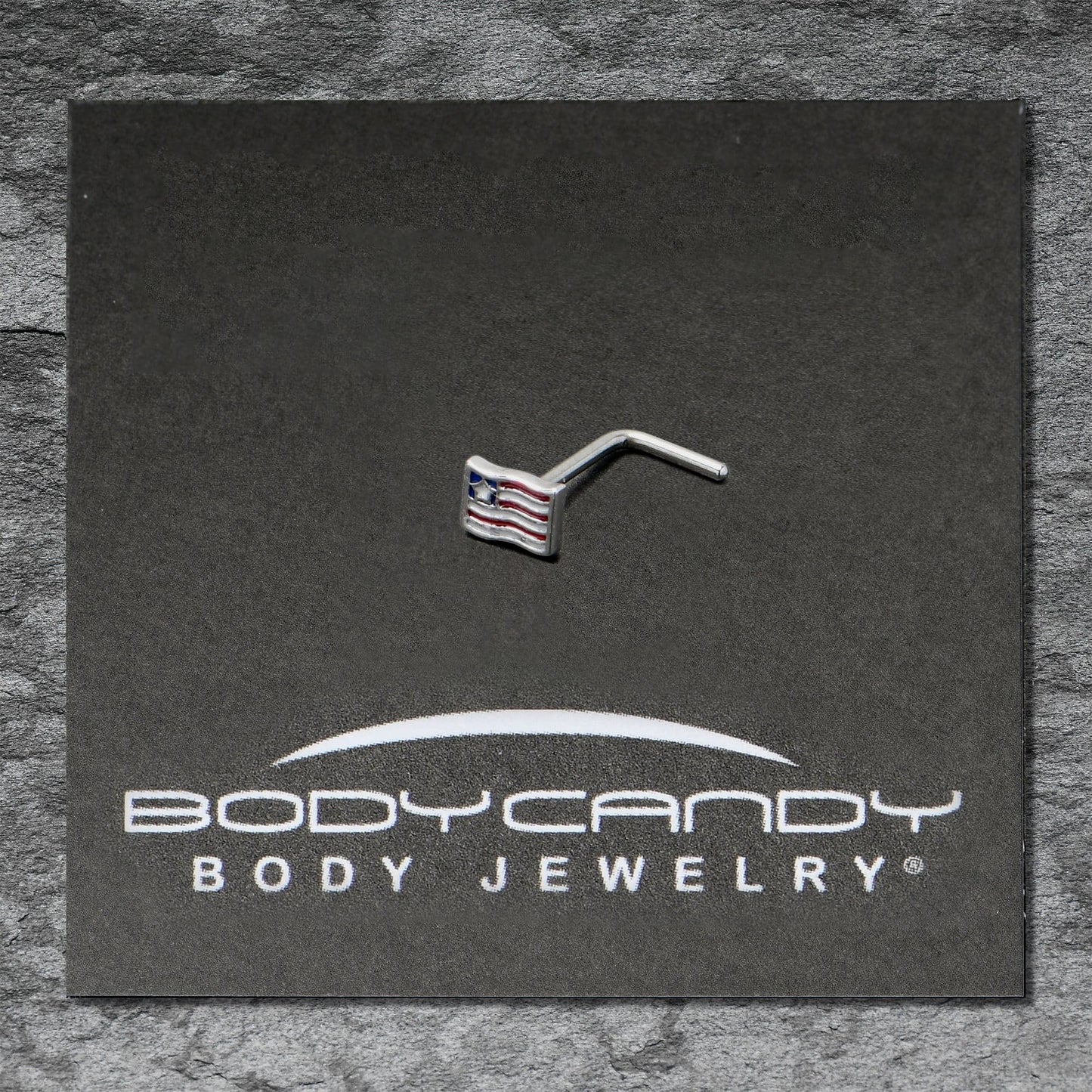 20G 7mm Patriotic Flag L Shape Nose Ring