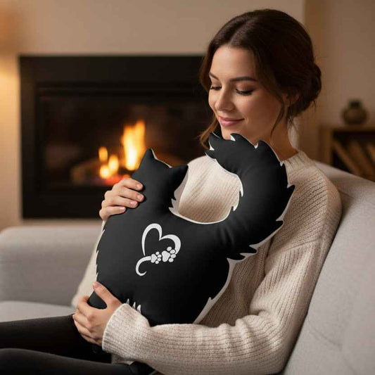 Still Here. Still Judging. Cat Silhouette Pillow