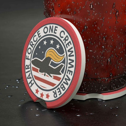 Hair Force One Crewmember Car Coasters (Political Parody Set)