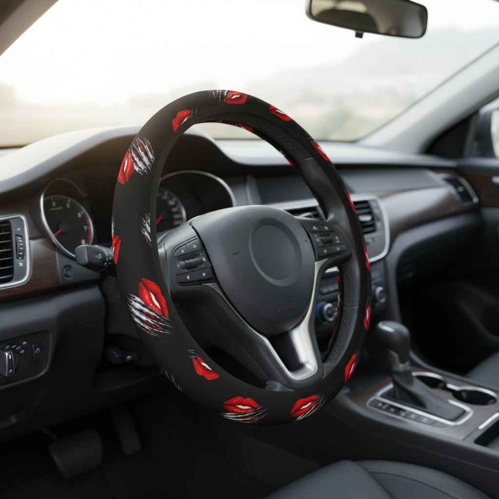 Kiss & Claw Steering Wheel Cover – Sassy Red Lip Grip Cover