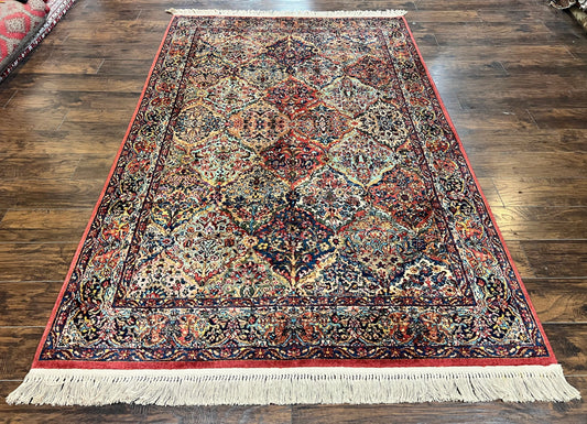 Karastan Multicolor Panel Kirman Rug #717, Wool Karastan Rug 5.9 x 9, Vintage Multipanel Kirman, Original Karastan Collection 700 Series