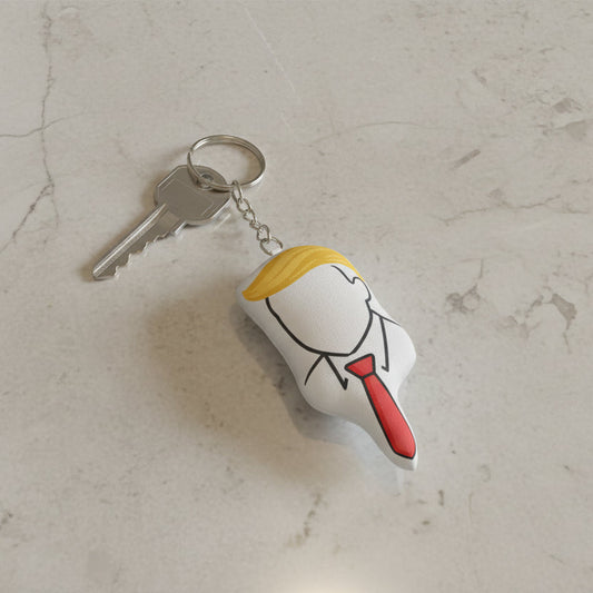 Faceless Tie Political Parody Plush Keychain