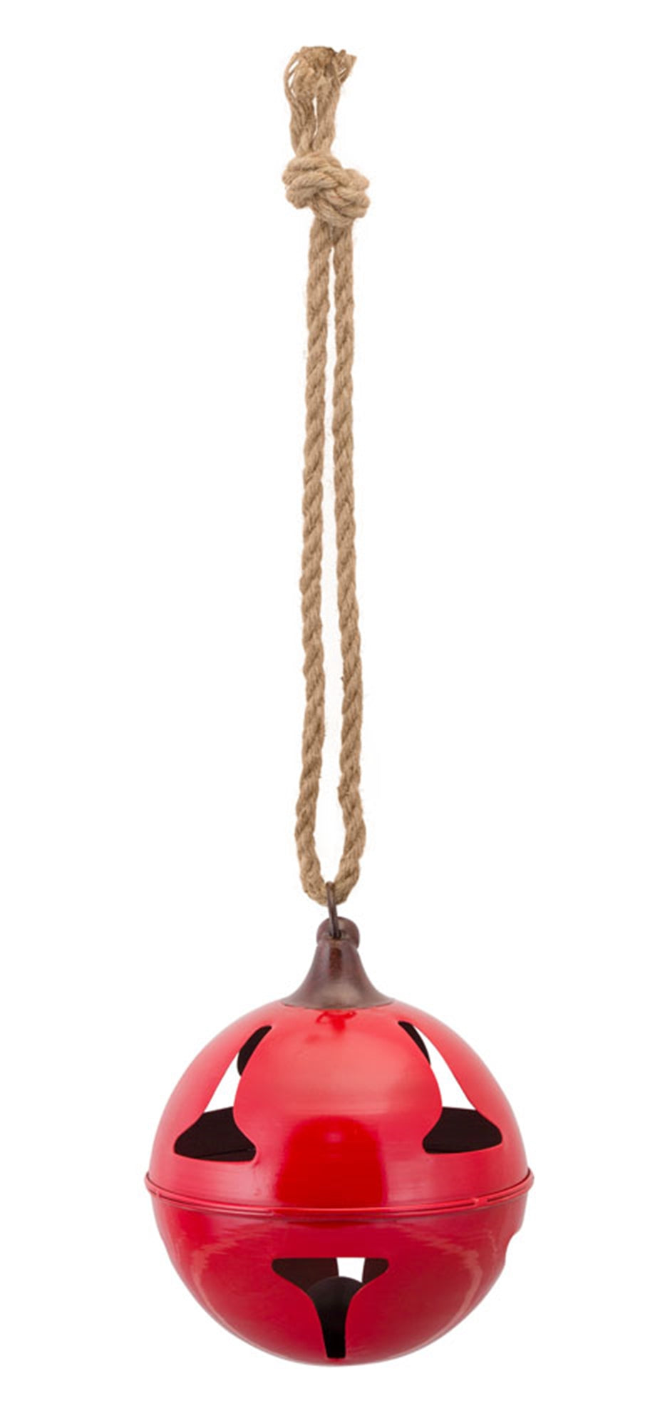 Red Metal Sleigh Bell with Jute Hanger (Set of 2)
