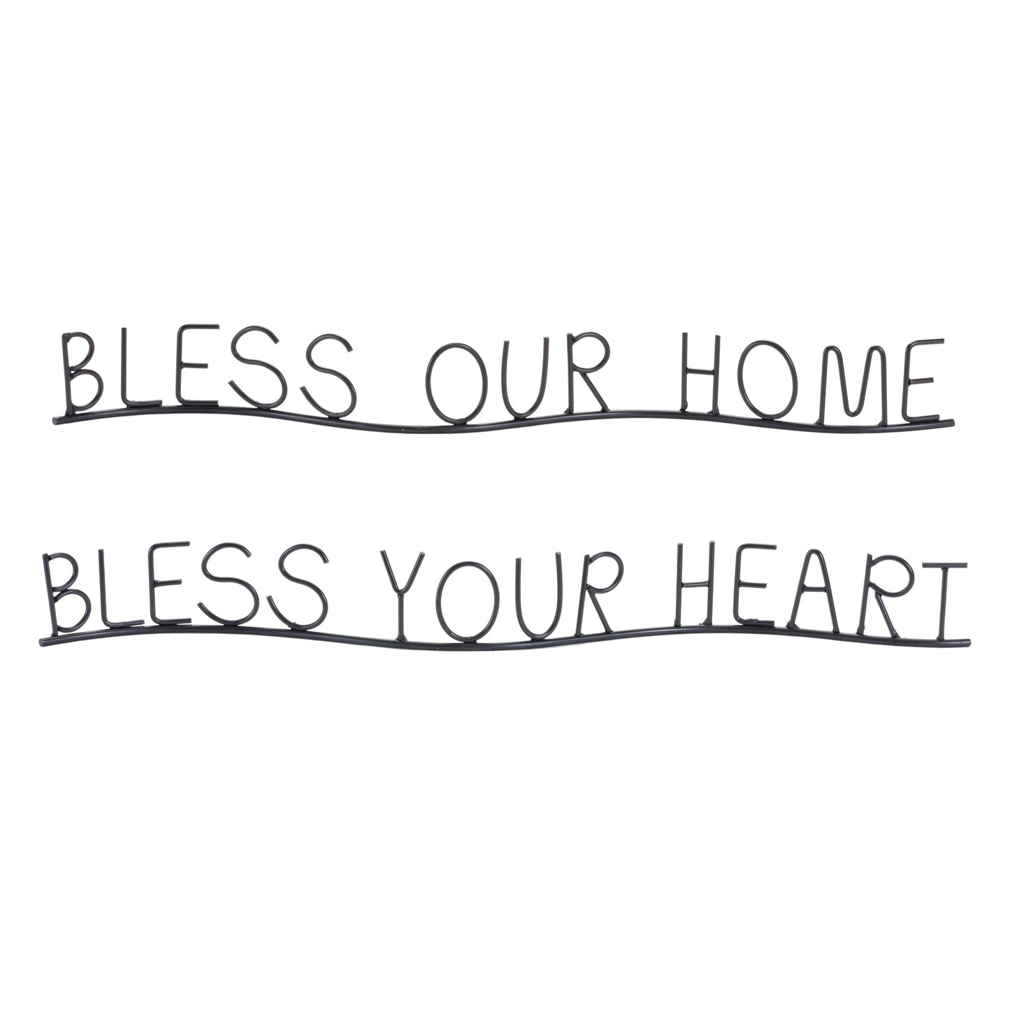 Bless Our Home and Heart Sentiment DŽcor (Set of 4)