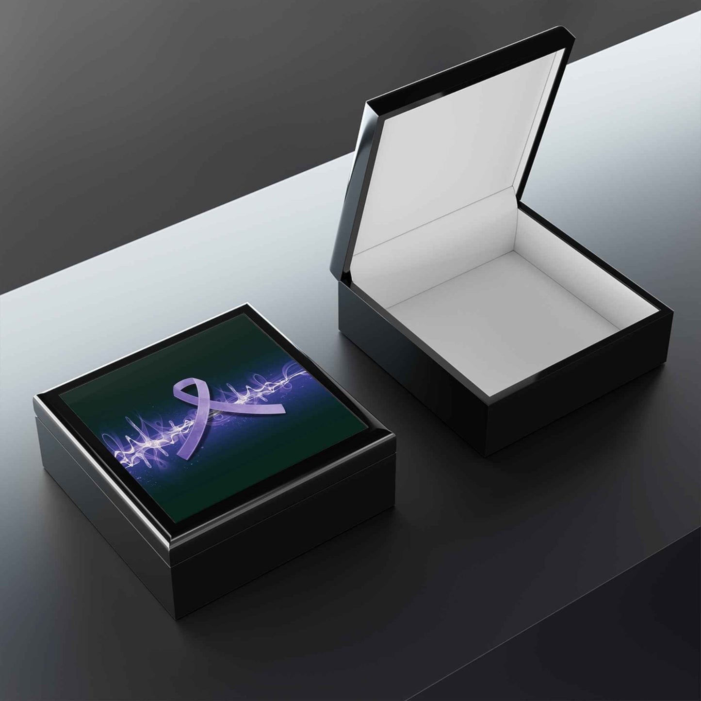 Brain Waves of Strength — Awareness Keepsake Box