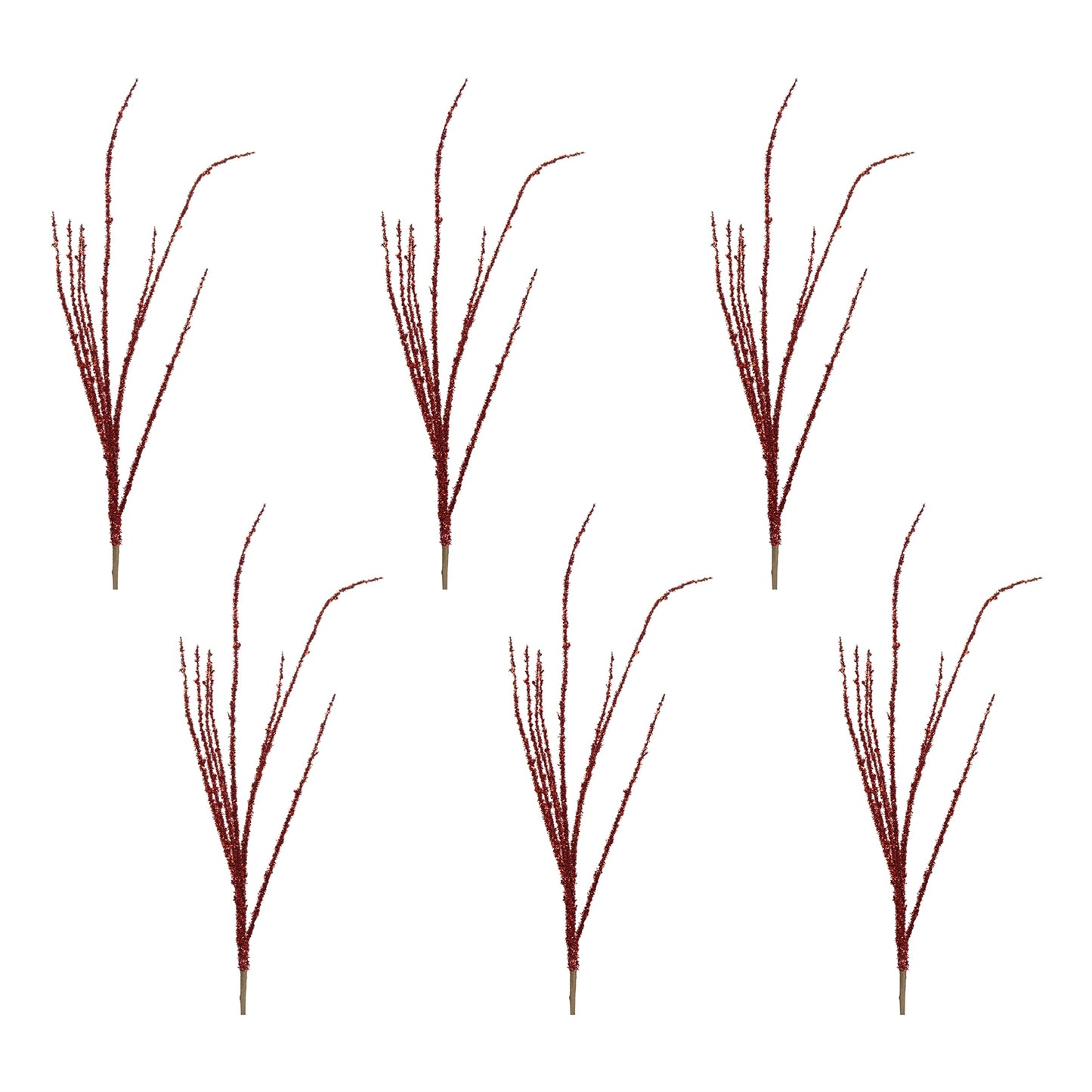 Red Tinsel Branch (Set of 6)
