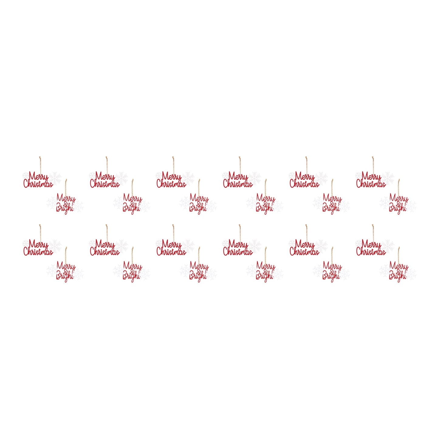 Metal Holiday Sentiment Ornament (Set of 12)