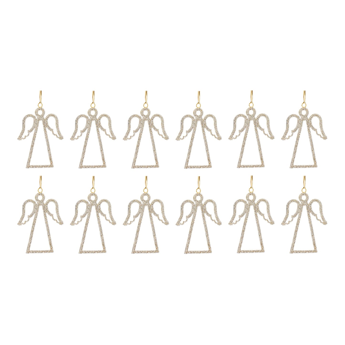 Jeweled Angel Outline Ornament (Set of 12)