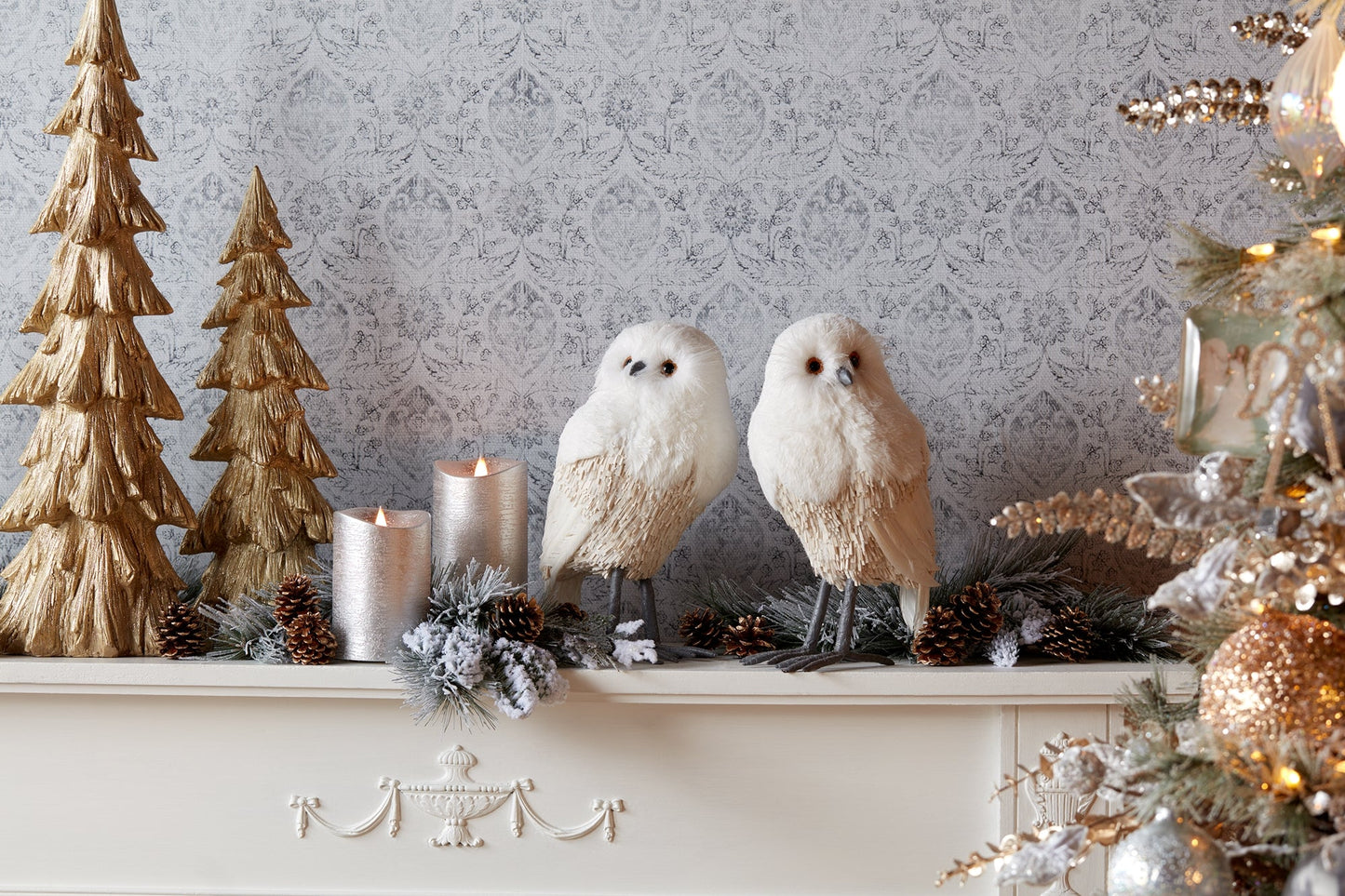 Winter Owl DŽcor (Set of 2)