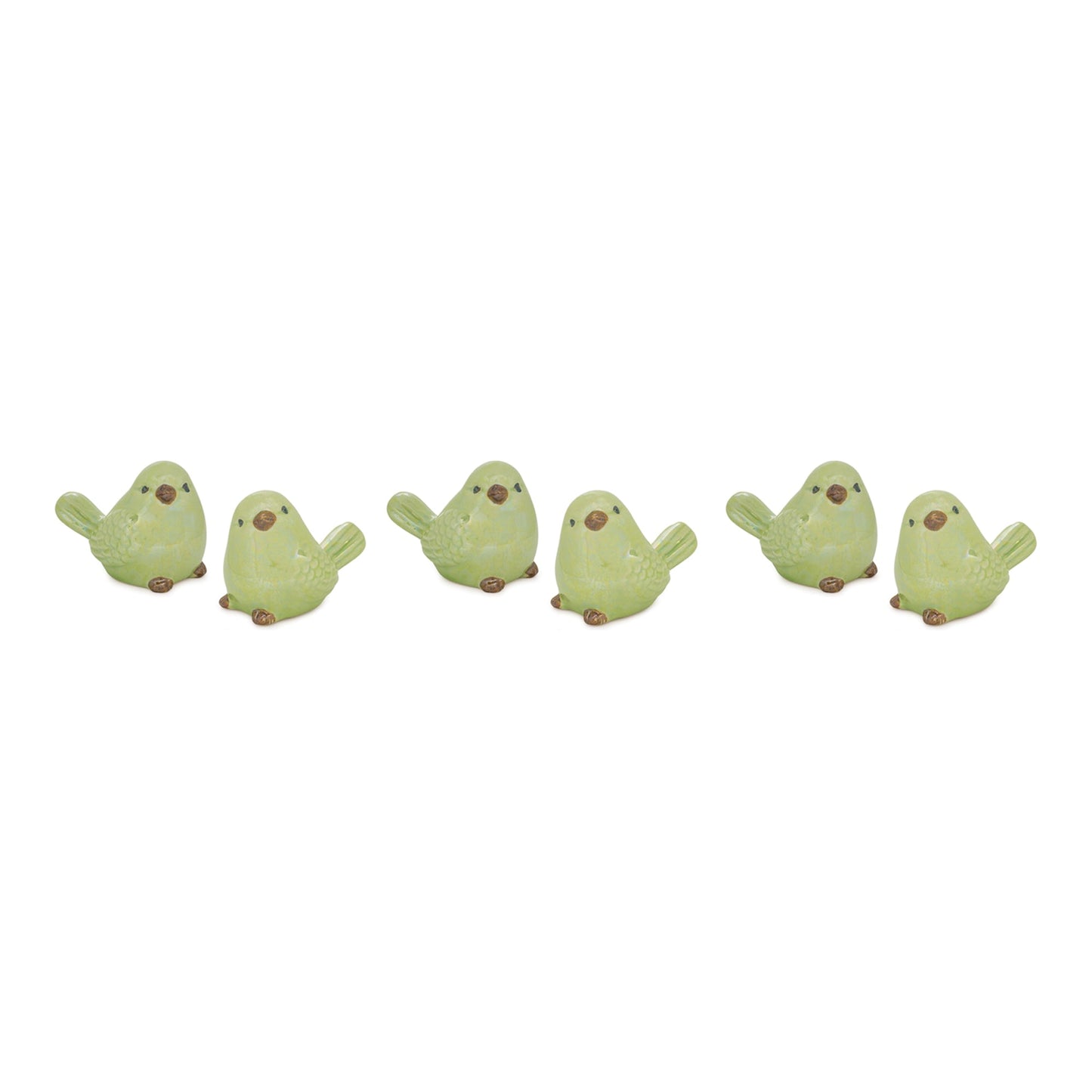 Irredescent Ceramic Bird Figurine (Set of 6)