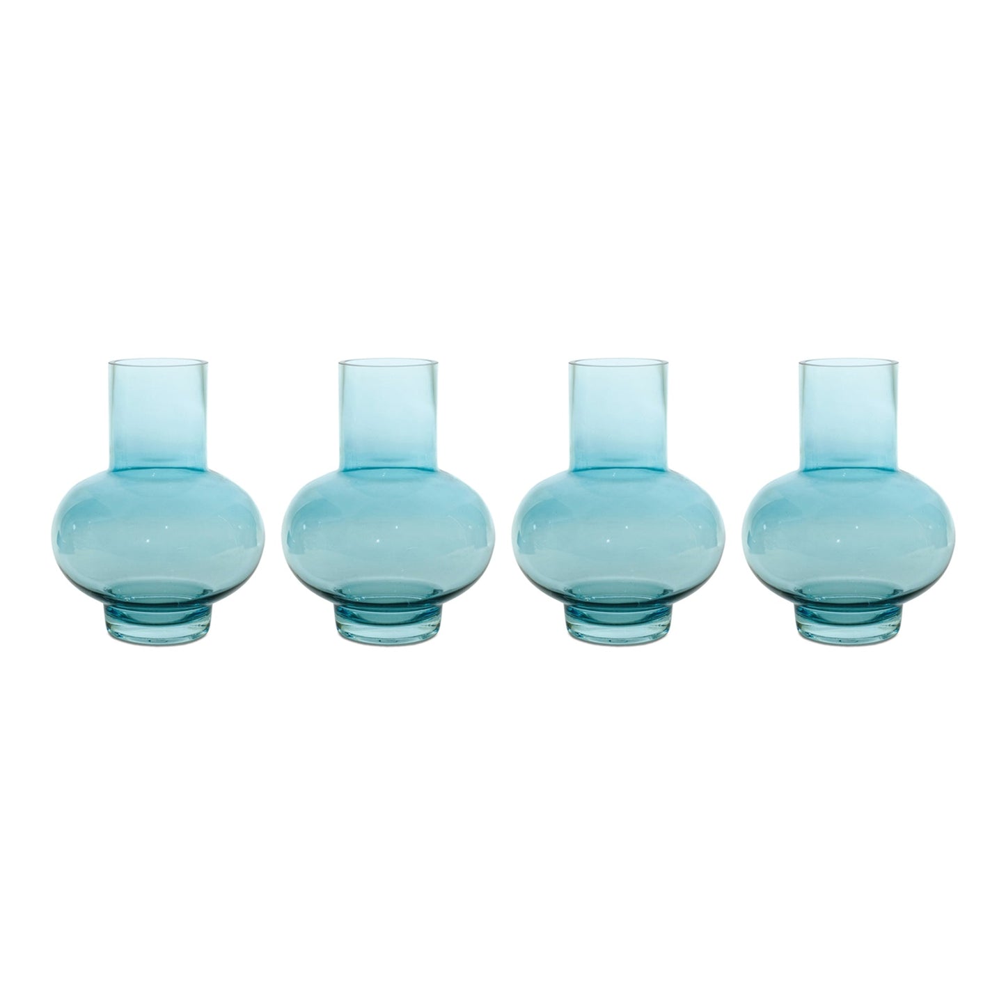 Blue Glass Vase (Set of 4)