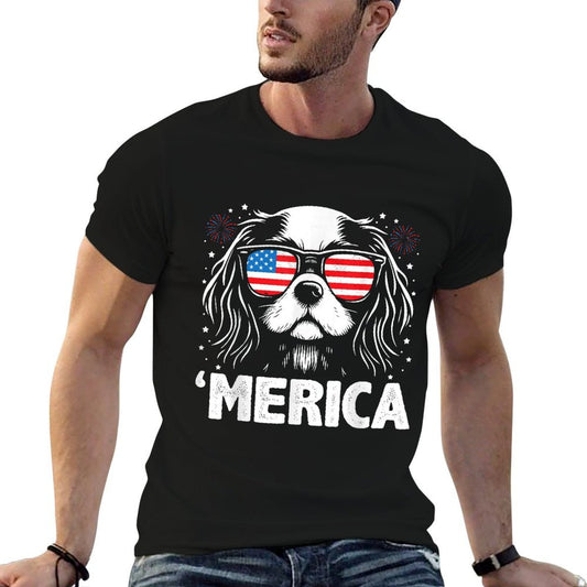 Cavalier King Charles 4th Of July Merica Patriotic Dog Classic T-Shirt