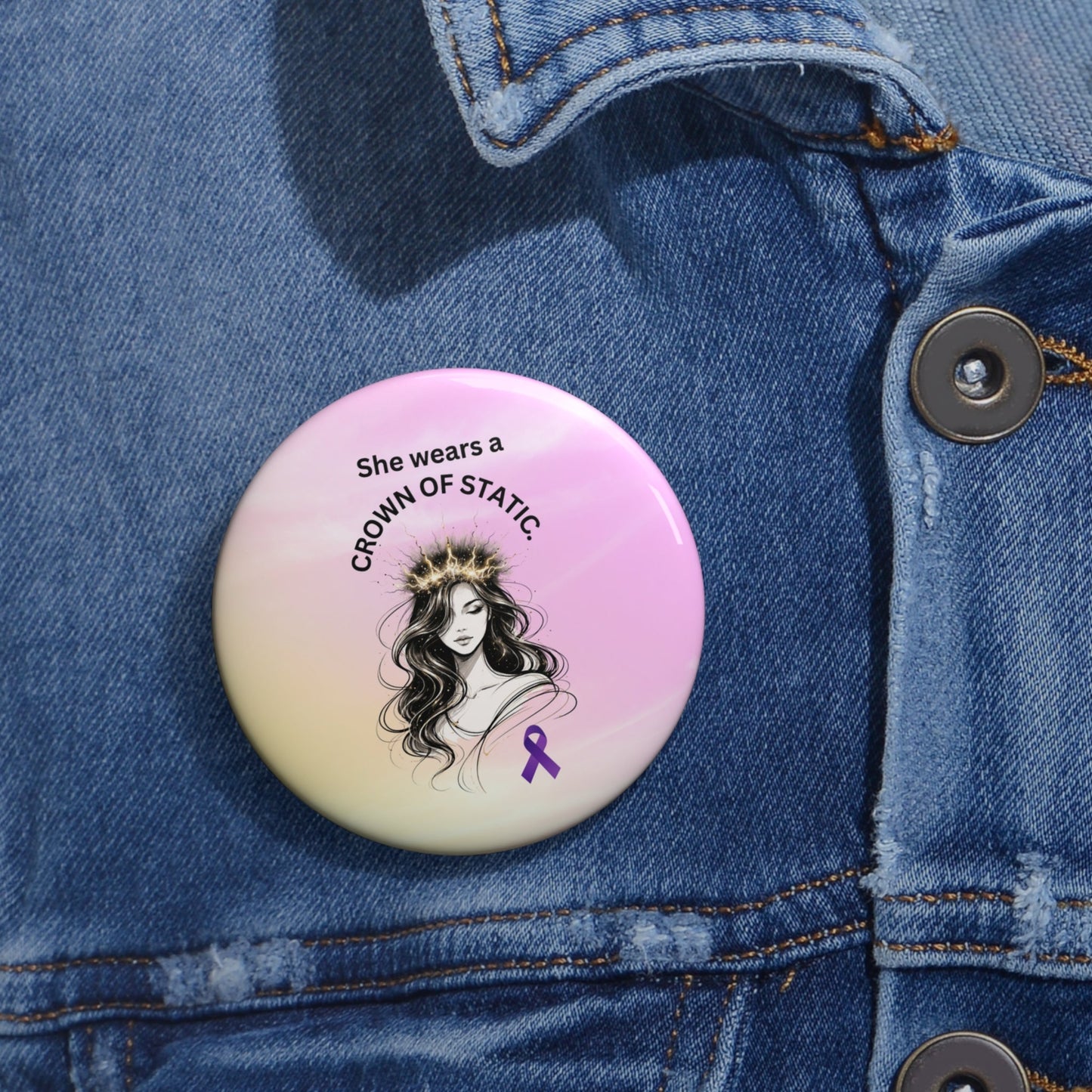 Crown of Static Pinback Button
