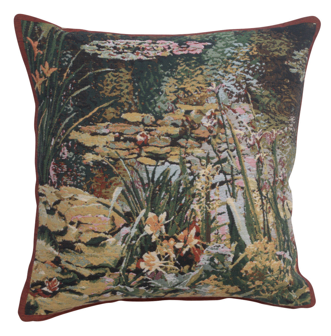 Yellow Flowers Monet's Garden European Cushion