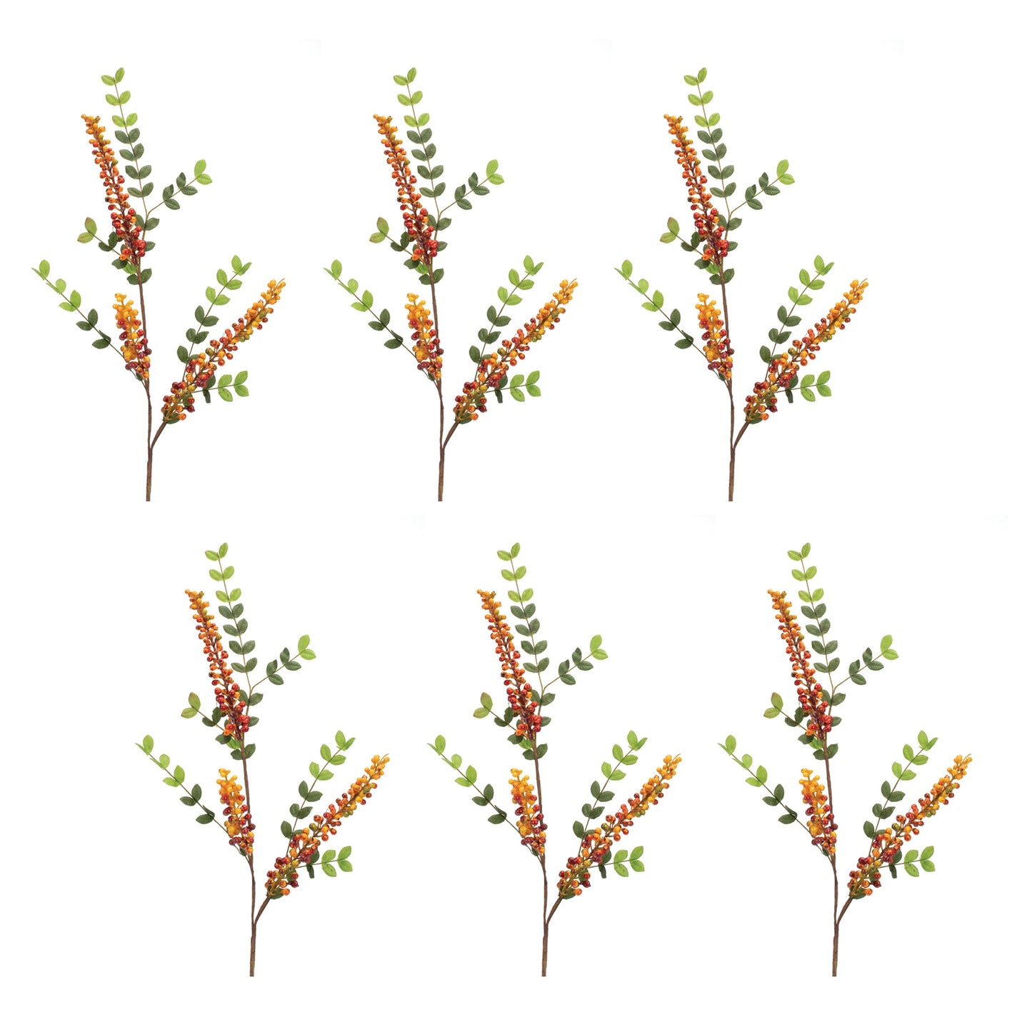 Orange Berry Foliage Spray (Set of 6)