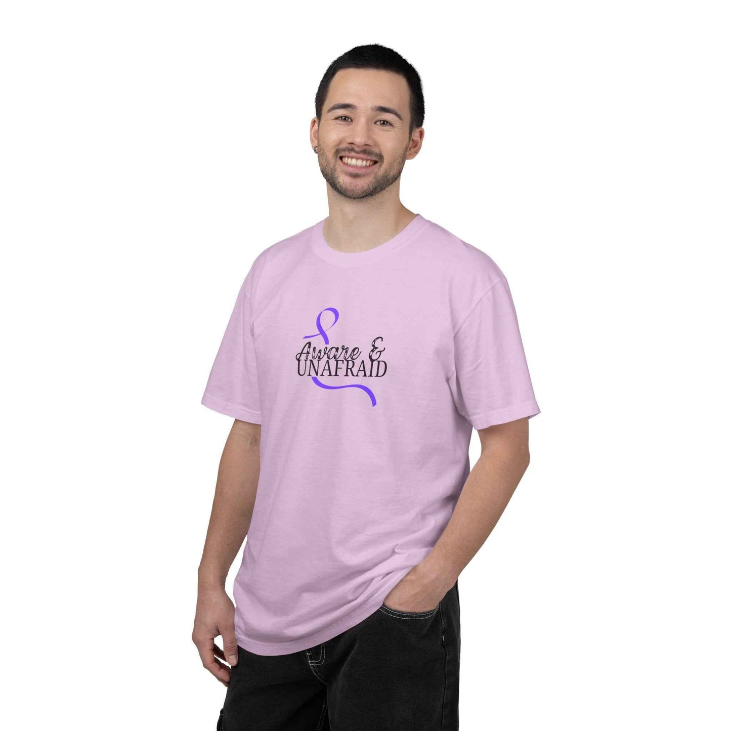 Aware & Unafraid T-Shirt β Epilepsy Awareness Purple Tee