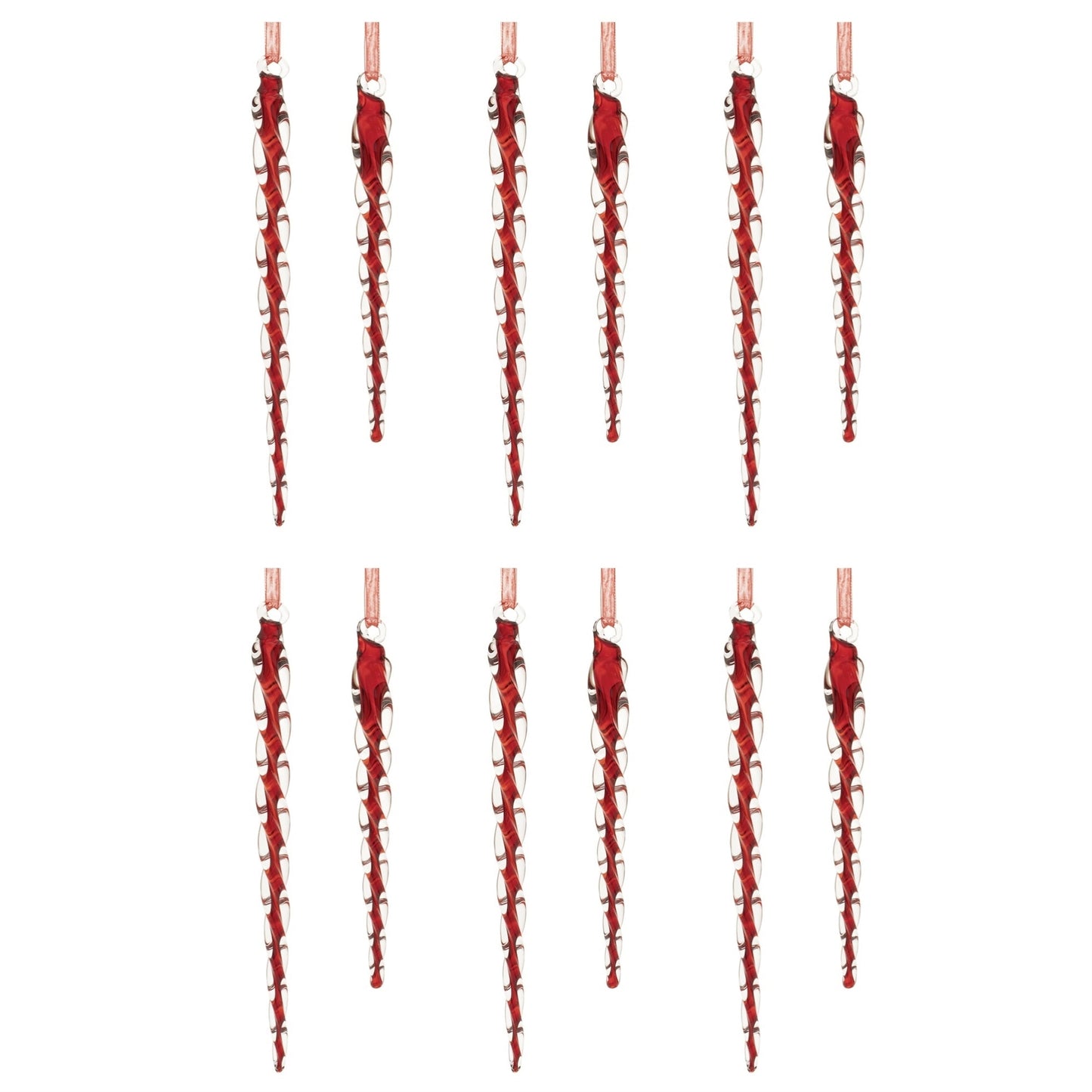 Twisted Glass Icicle Ornament (Set of 12)