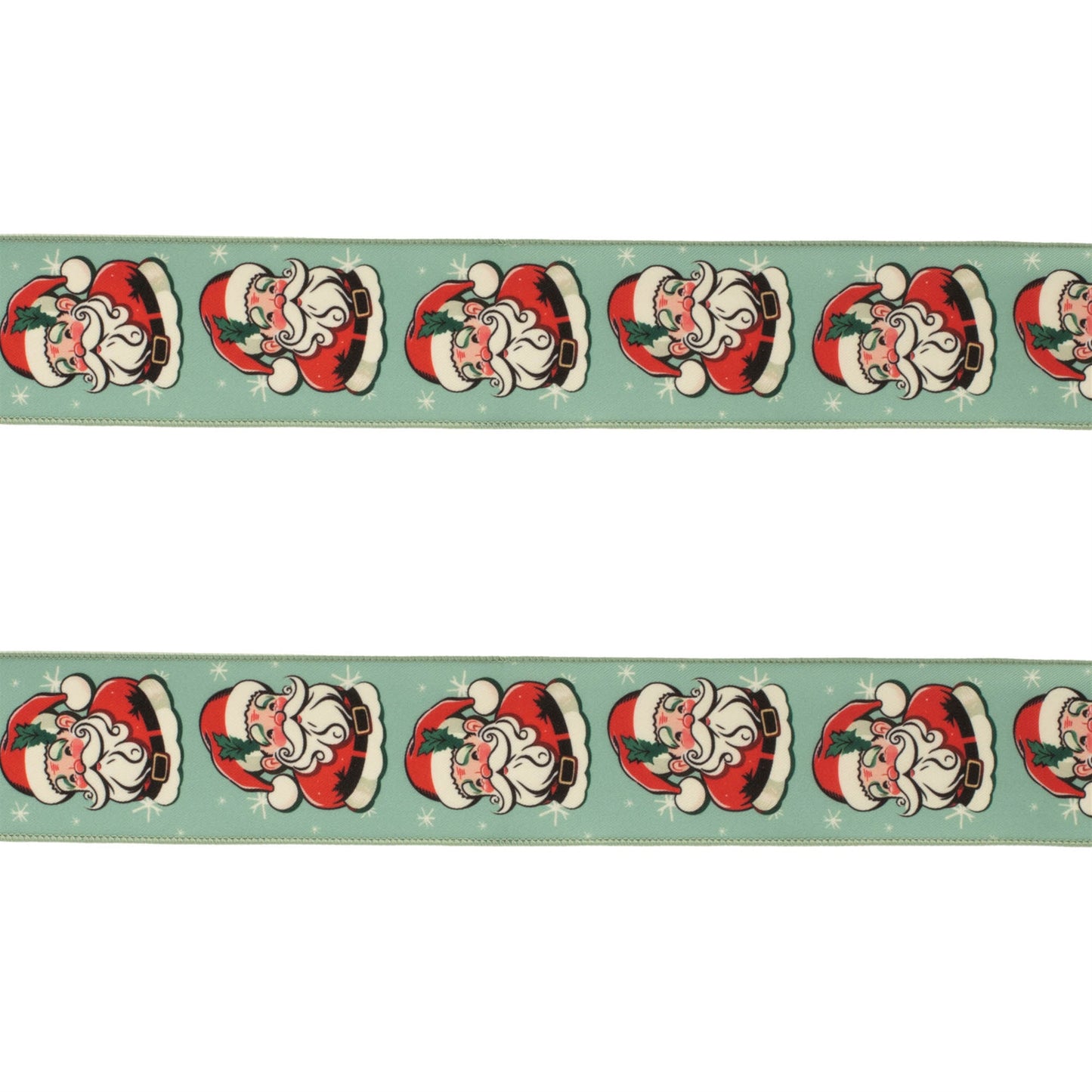 Nostalgic Santa Print Wired Ribbon (Set of 2)