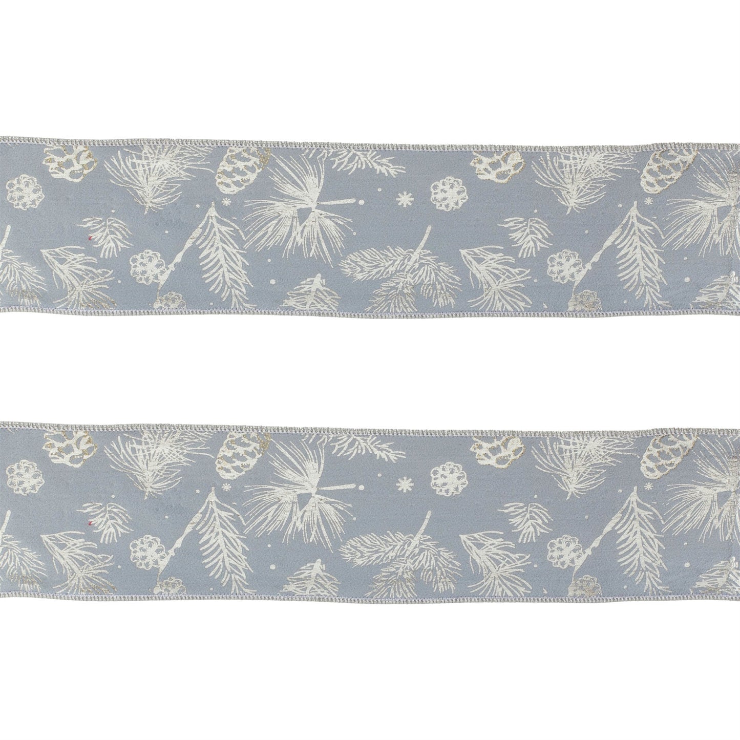 Pine and Pinecone Print Wired Ribbon (Set of 2)
