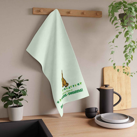 Shenanigans & Swearing Tea Towel | Funny St. Patrick’s Day Kitchen Towel