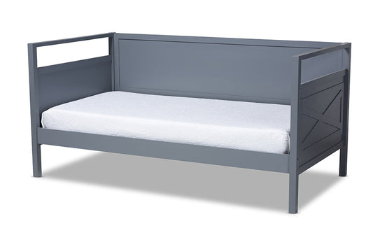 Baxton Studio Cintia Cottage Farmhouse Grey Finished Wood Twin Size Daybed