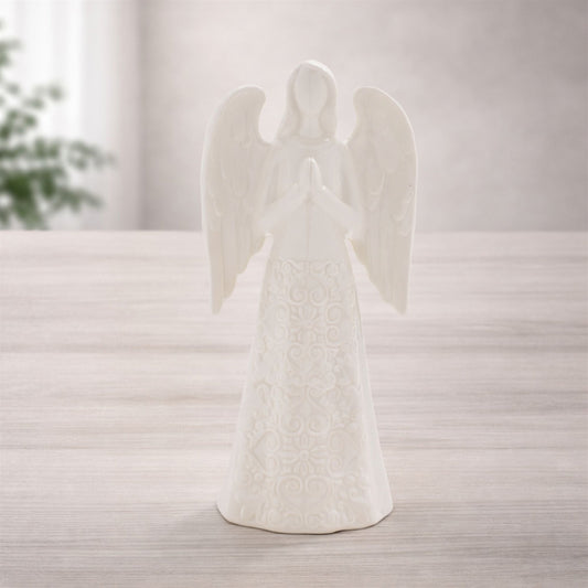 White Praying Angel Ceramic Figurine