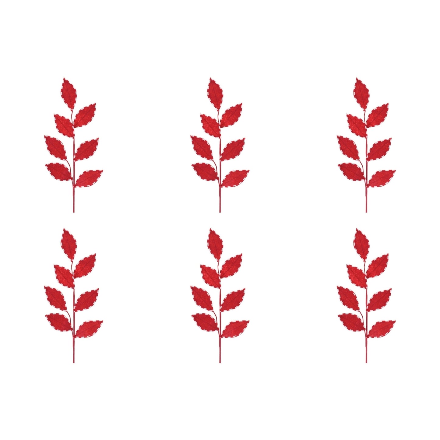Stripe Stitched Leaf Spray (Set of 6)