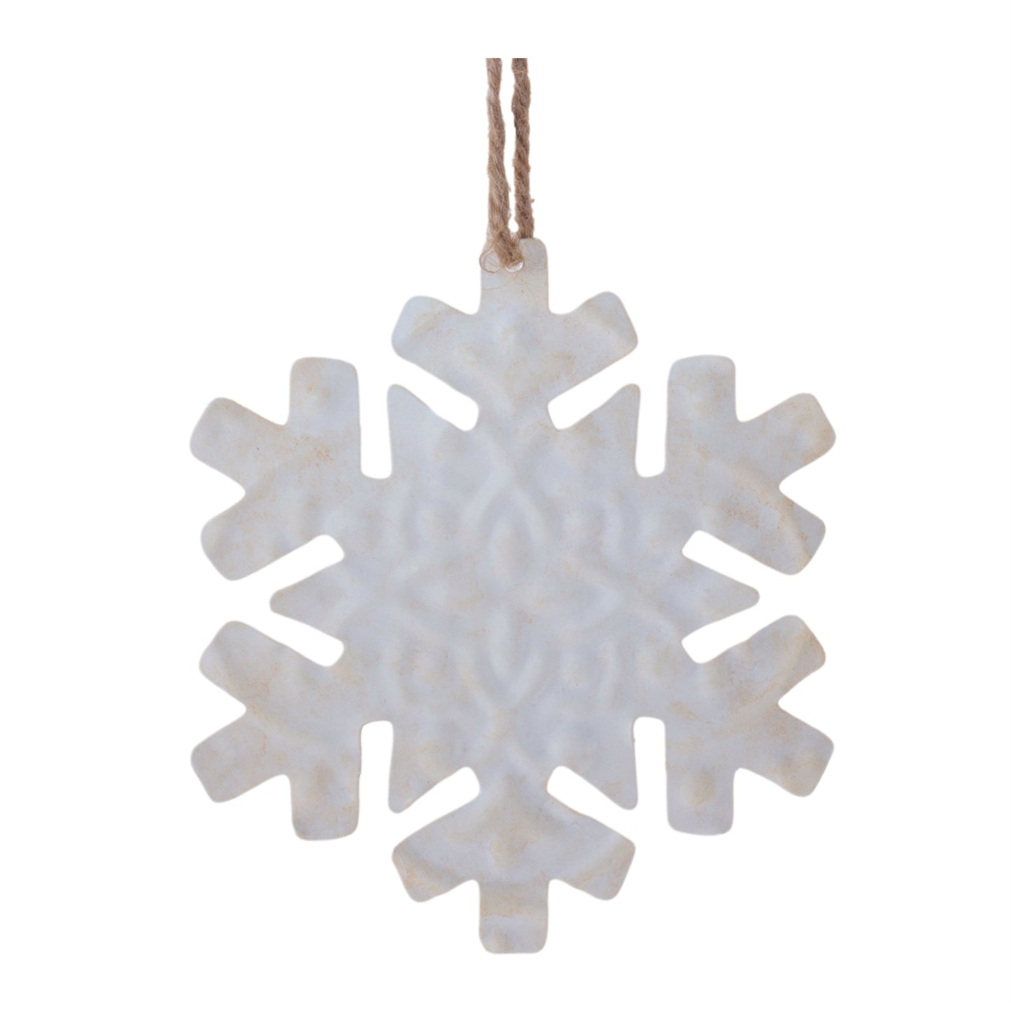 Snowflake and Deer Ornament Set of 12 Ð 5.25"H & 6"H Metal/Jute