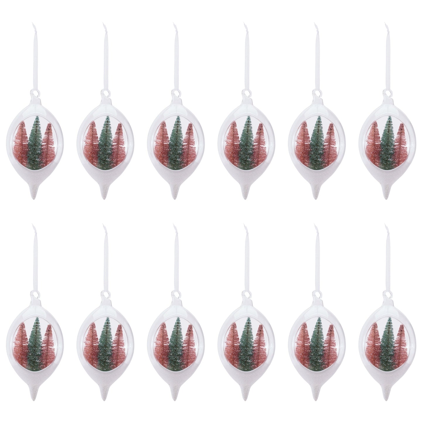 Triple Tree Open Frame Ornaments (Set of 12)