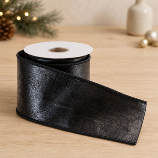 Leather Wired Ribbon 4" x 5 Yds.