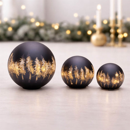 LED Frosted Pine Tree Globe (Set of 2)