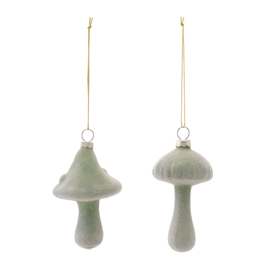 Glass Mushroom Ornaments (Set of 12)