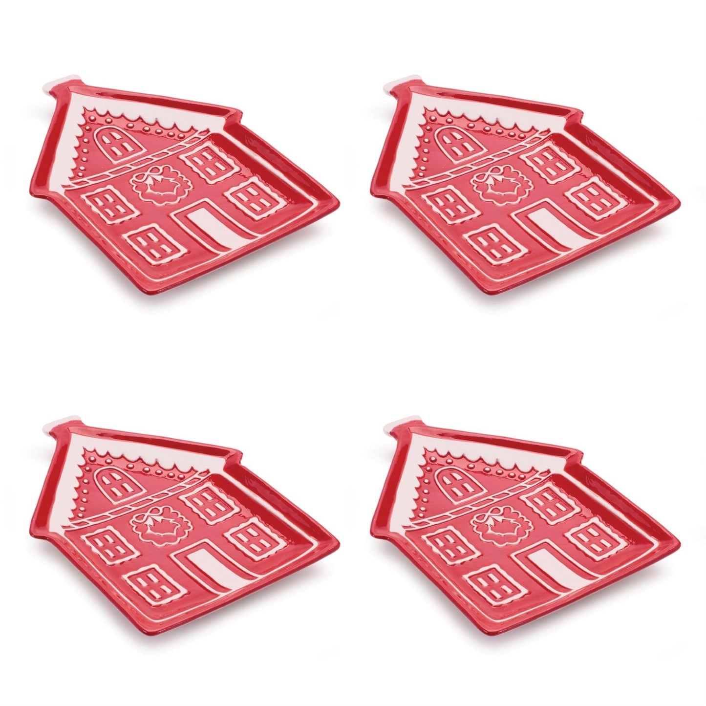 Ceramic Gingerbread House Plate (Set of 4)