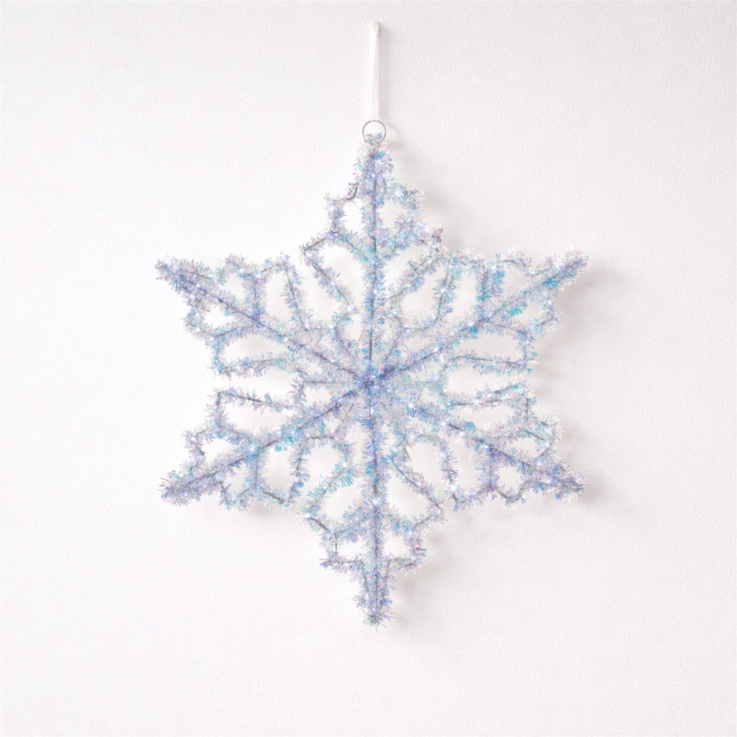 LED Hanging Tinsel Snowflake 31.5"H