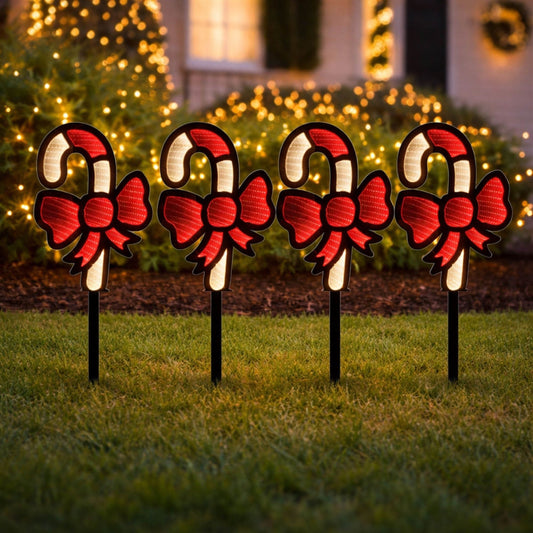 Candy Cane Pathway Light Ekkolight (Set of 4)