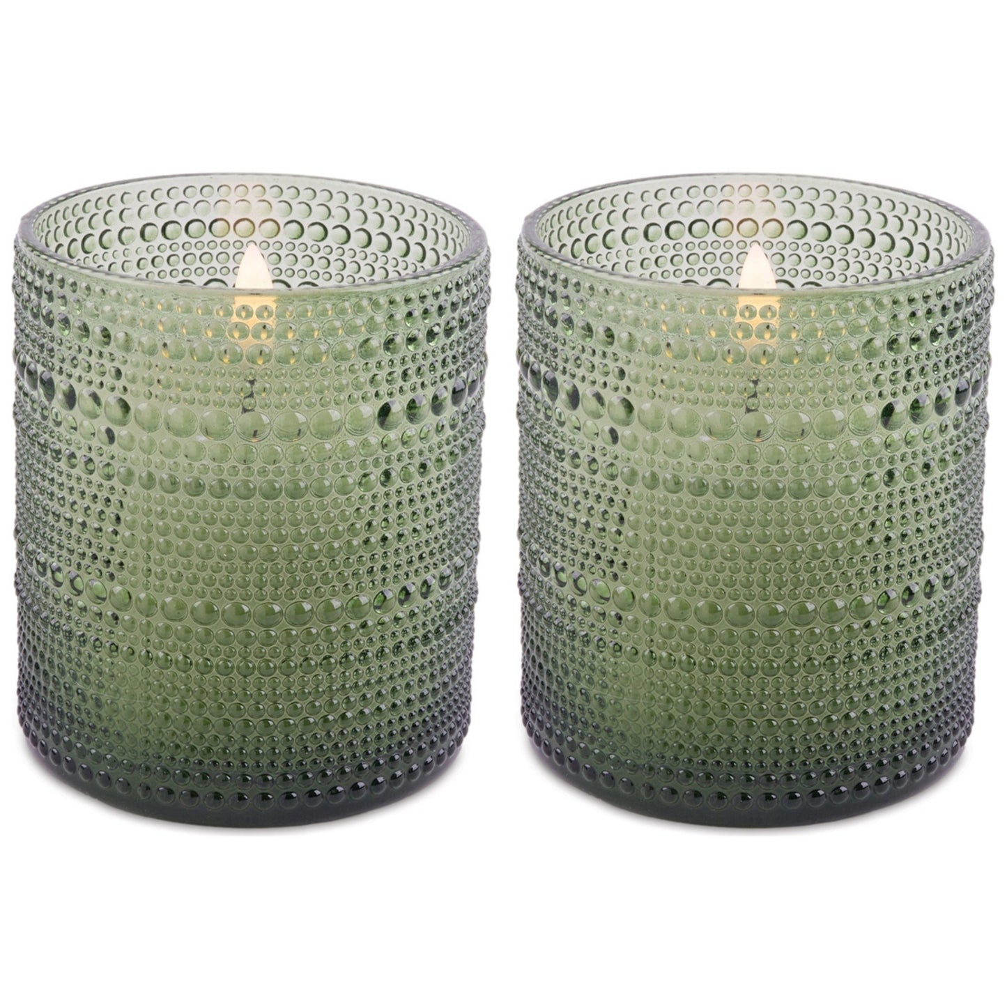 Soy Candle in Textured Glass Jar (Set of 2)