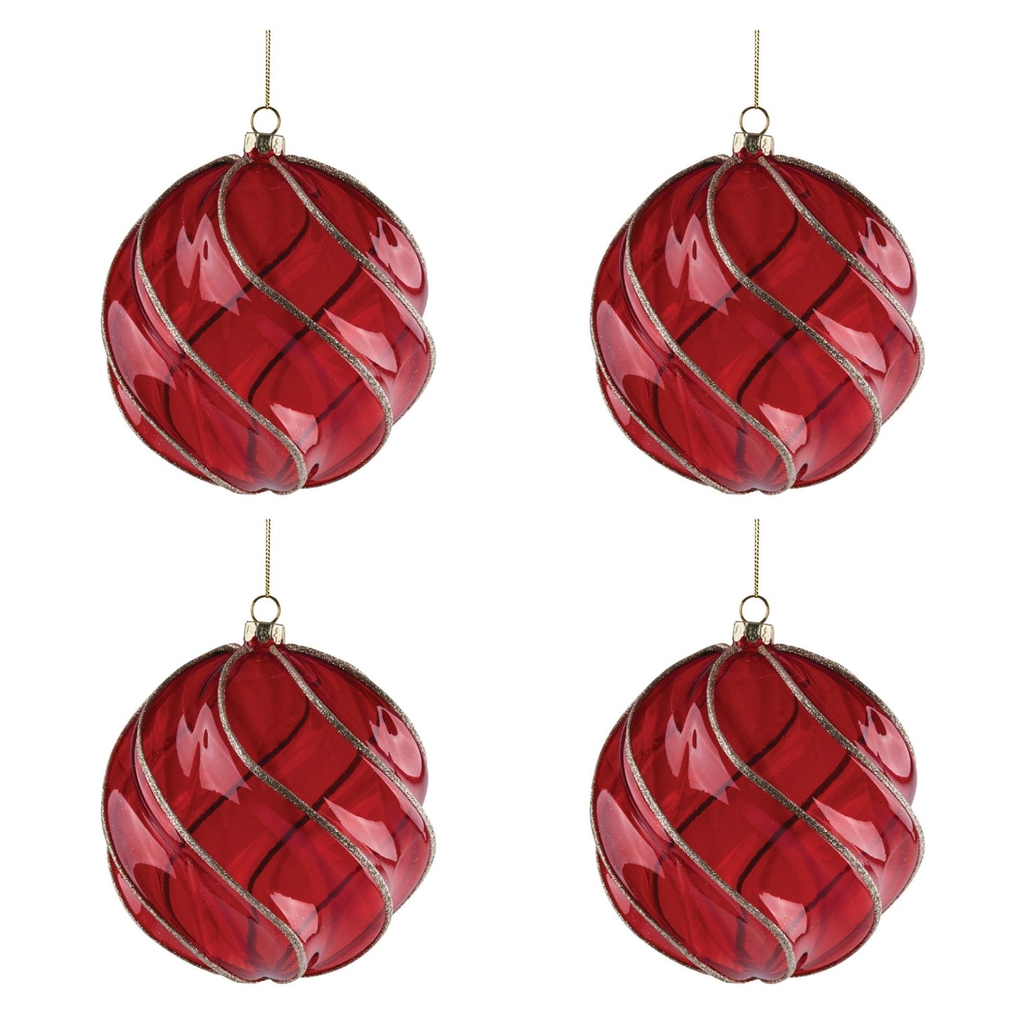 Glass Finial Ornament Set (Set of 4)