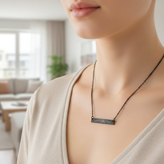 FEREL — Engraved Bar Necklace (Cat Love Edition)