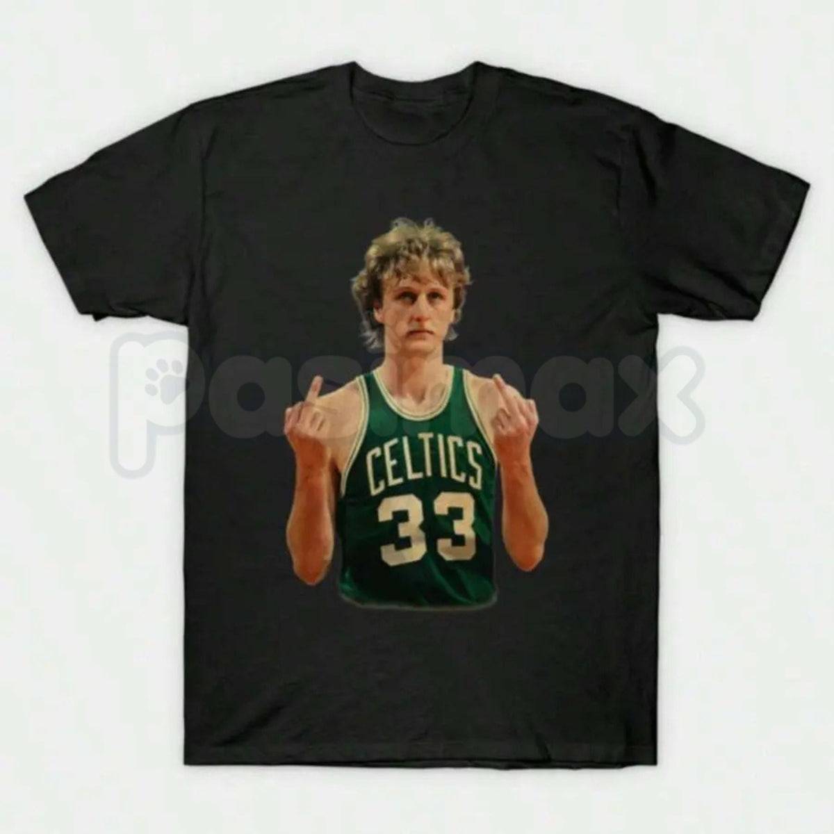 Larry Bird Retro 90s Graphic T-Shirt – Vintage Boston Basketball Men's Tee, Premium 100% Cotton Hardwood Legend Top, Soft Lived-In Heavyweight Sportswear Heritage Shirt, Made in USA