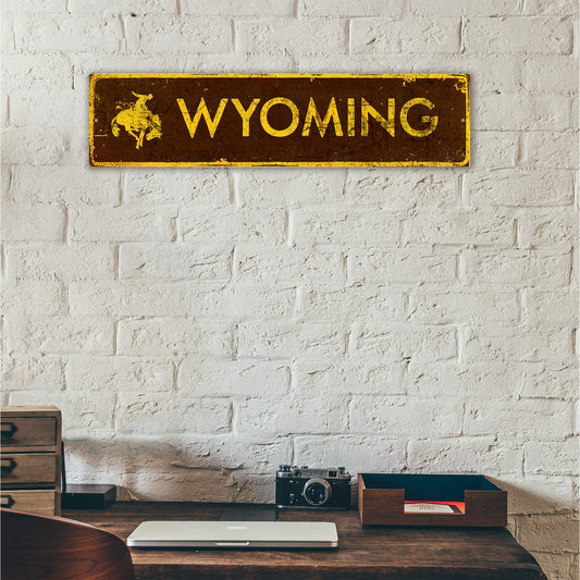Landmark Bronco Custom Signs: Brown and Yellow 1 - Wall Decor