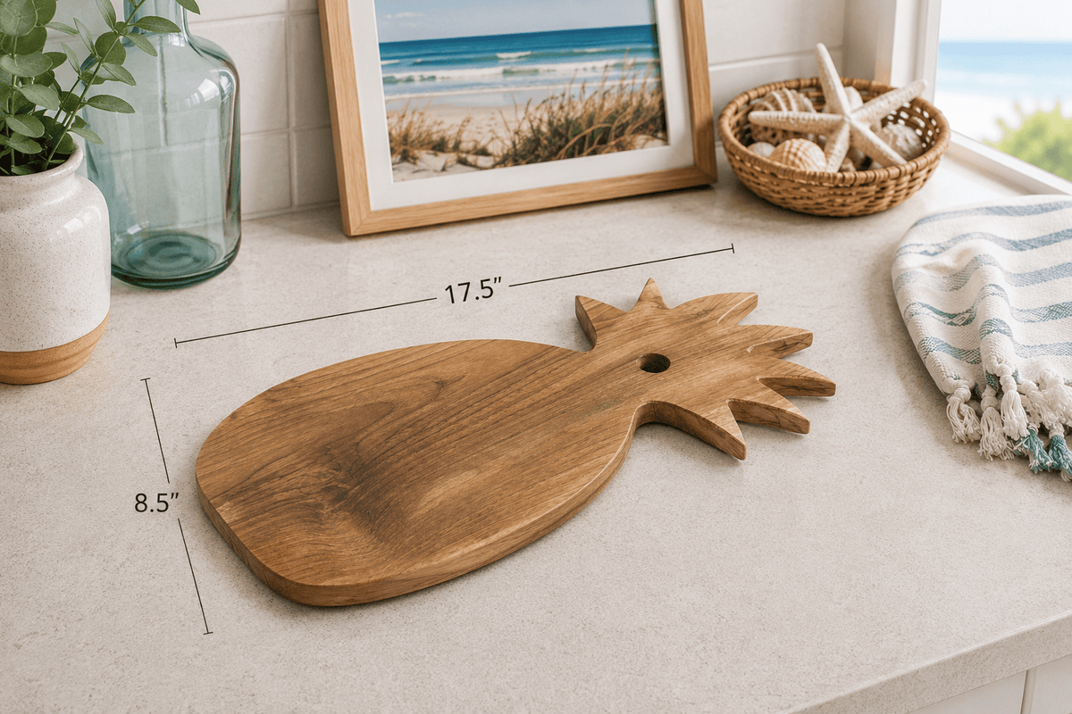 Teak Pineapple Cutting Board Large