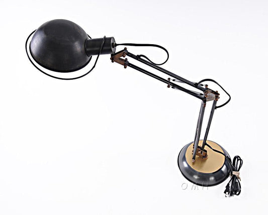 Brass Table Spring Lamp On Round Base