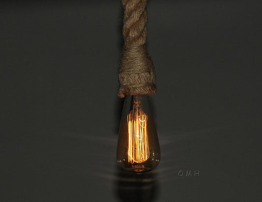 Rope Pendant Lamp - Single Bulb