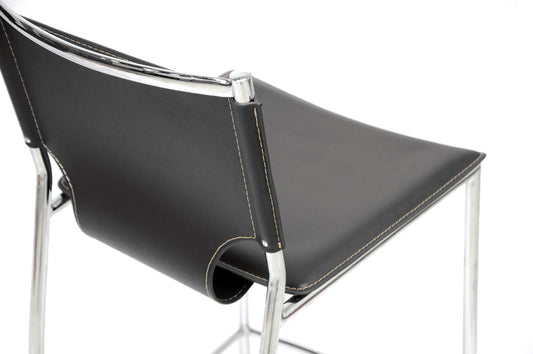 Baxton Studio Montclare Modern and Contemporary Black Bonded Leather Upholstered Modern Counter Stool (Set of 2)