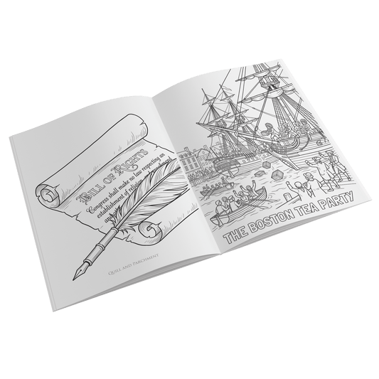 America 250th Anniversary Coloring Book - Founding of America: Birth of a Nation