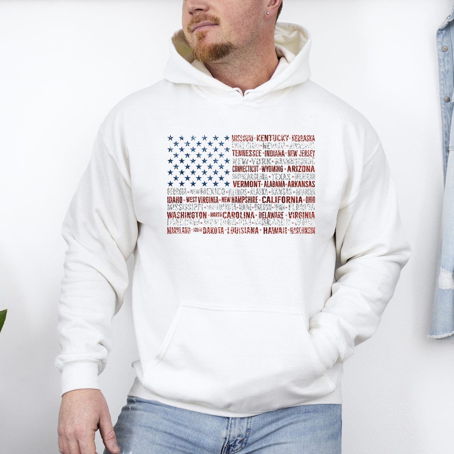 Graphic American Flag States Patriot USA Fourth of July Limited Edition Patriotic Hoodie